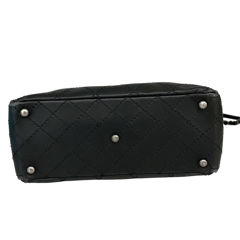 シャネル CHANEL ワイルドステッチ 2WAYバッグ A94231 ブラック/シルバー金具 カーフ レディース ハンドバッグ