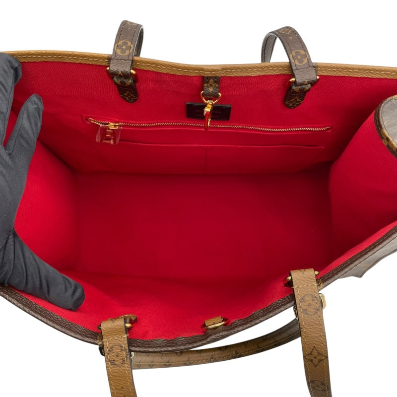 ルイ・ヴィトン LOUIS VUITTON オンザゴーGM M45320 ブラウン モノグラム・ジャイアント・リバース レディース トートバッグ