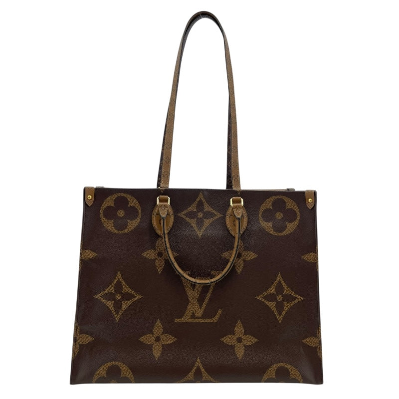 ルイ・ヴィトン LOUIS VUITTON オンザゴーGM M45320 ブラウン モノグラム・ジャイアント・リバース レディース トートバッグ