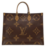 ルイ・ヴィトン LOUIS VUITTON オンザゴーGM M45320 ブラウン モノグラム・ジャイアント・リバース レディース トートバッグ