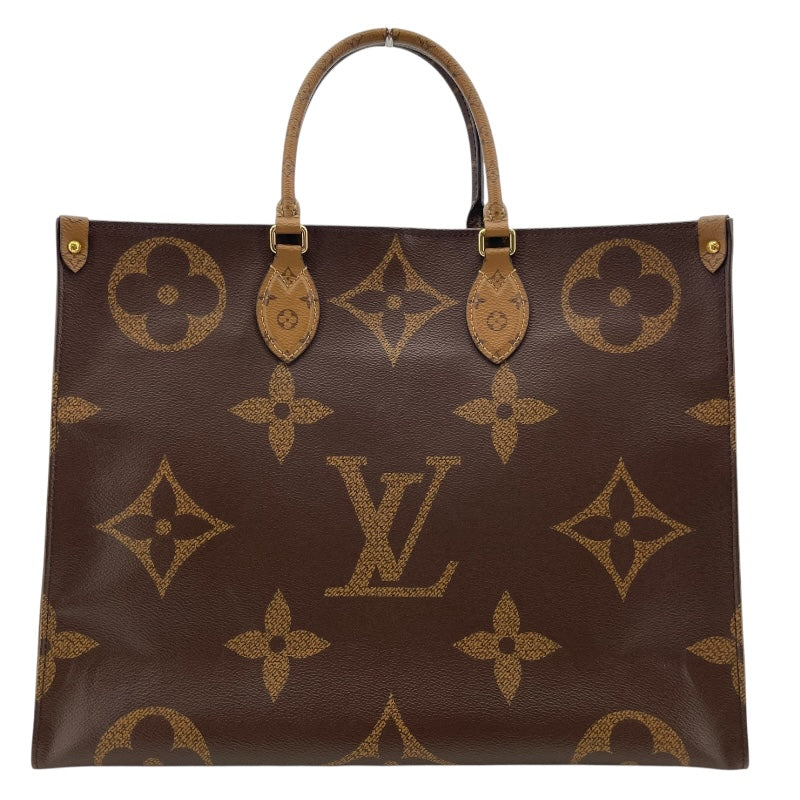 ルイ・ヴィトン LOUIS VUITTON オンザゴーGM M45320 ブラウン モノグラム・ジャイアント・リバース レディース トートバッグ