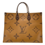 ルイ・ヴィトン LOUIS VUITTON オンザゴーGM M45320 ブラウン モノグラム・ジャイアント・リバース レディース トートバッグ