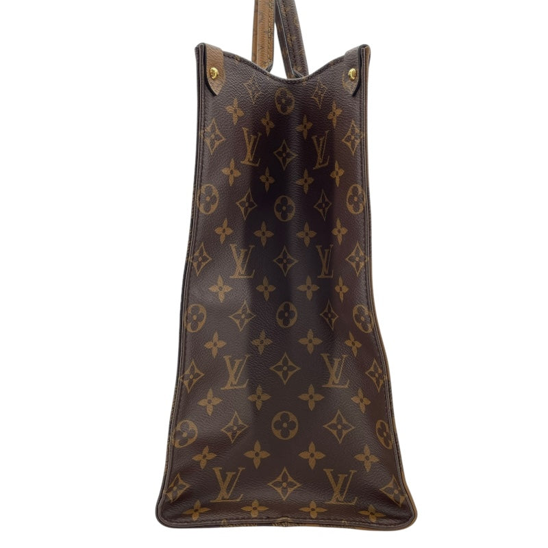 ルイ・ヴィトン LOUIS VUITTON オンザゴーGM M45320 ブラウン モノグラム・ジャイアント・リバース レディース トートバッグ