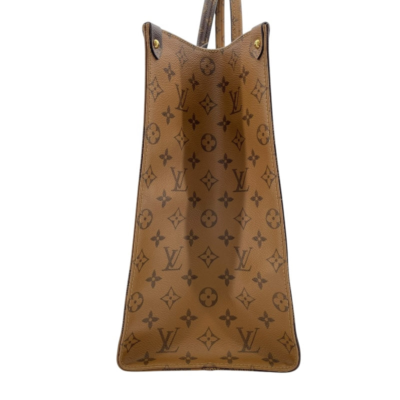 ルイ・ヴィトン LOUIS VUITTON オンザゴーGM M45320 ブラウン モノグラム・ジャイアント・リバース レディース トートバッグ