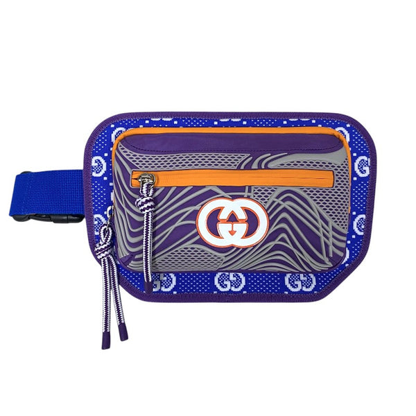 グッチ GUCCI GGナイロン ベルトバッグ 752102 ブルー×パープル ナイロン/ラバー/キャンバス メンズ ボディバッグ