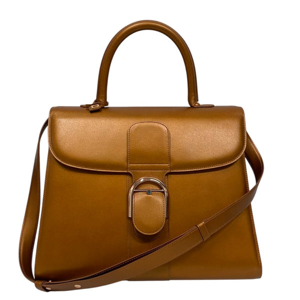 デルヴォー DELVAUX プリヨンGM ブロンズ レザー レディース ハンドバッグ