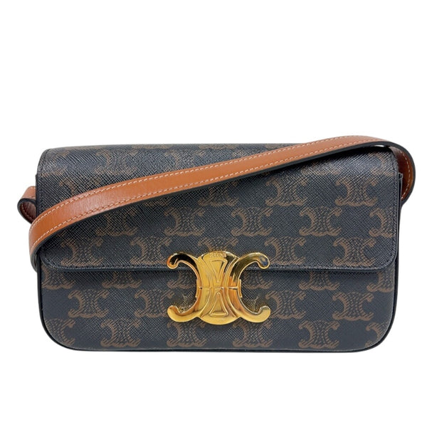 セリーヌ CELINE ショルダーバッグ クロード 194142 ブラウン ゴールド