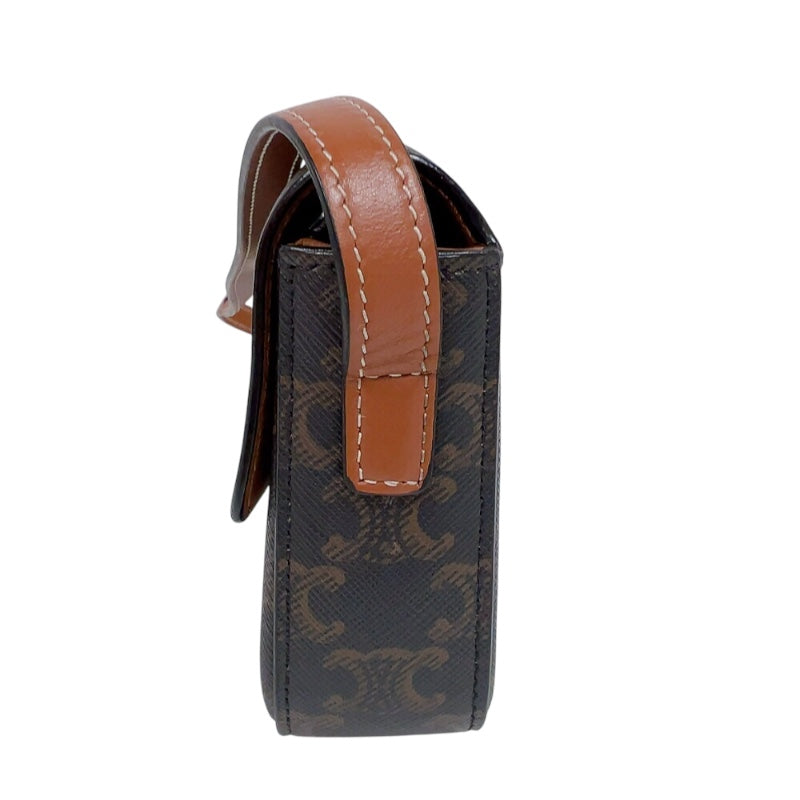 セリーヌ CELINE ショルダーバッグ クロード 194142 ブラウン　ゴールド金具 トリオンフキャンバス レディース ショルダーバッグ