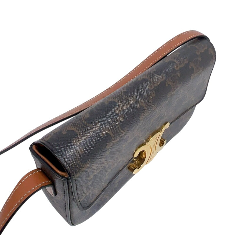 セリーヌ CELINE ショルダーバッグ クロード 194142 ブラウン　ゴールド金具 トリオンフキャンバス レディース ショルダーバッグ