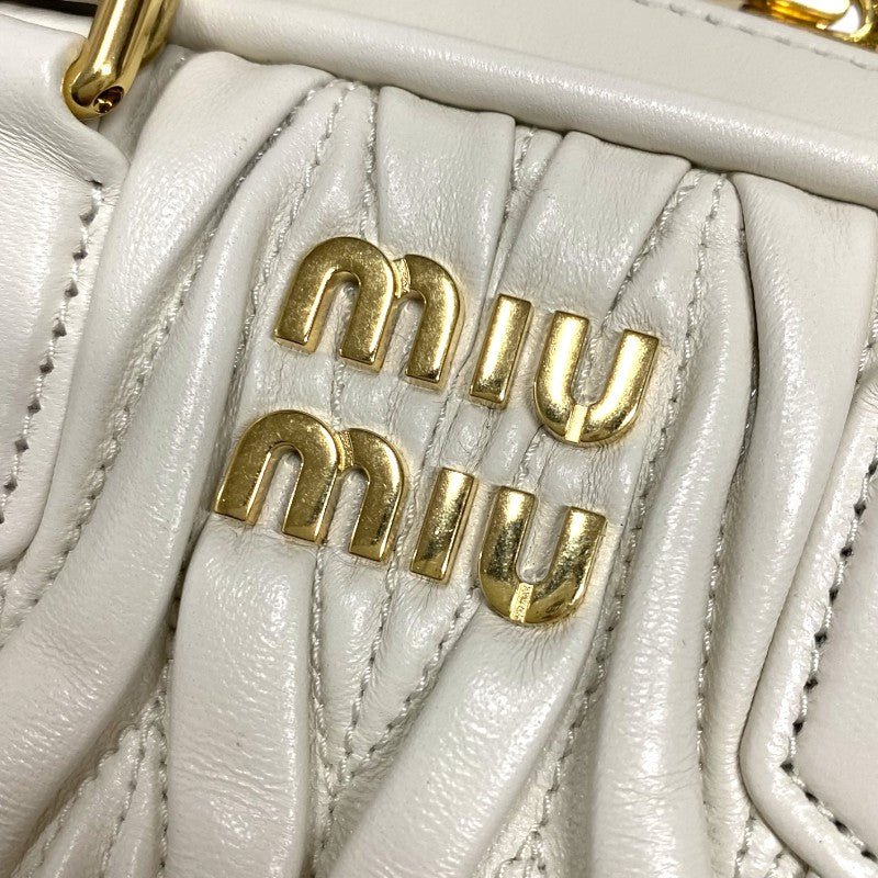 ミュウミュウ miu miu アルカディ マテラッセレザーバッグ 5BB142 アイボリー レディース ハンドバッグ ショルダーバッグ