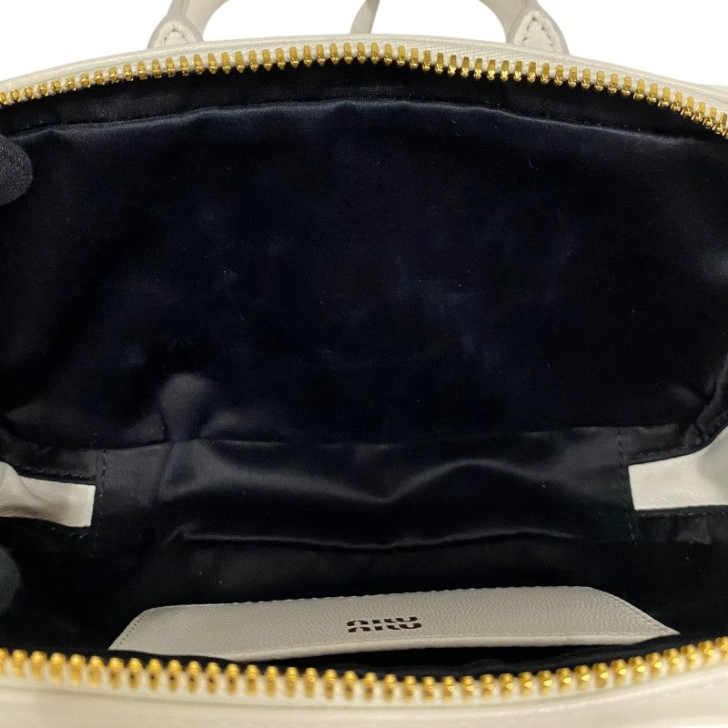 ミュウミュウ miu miu アルカディ マテラッセレザーバッグ 5BB142 アイボリー レディース ハンドバッグ ショルダーバッグ