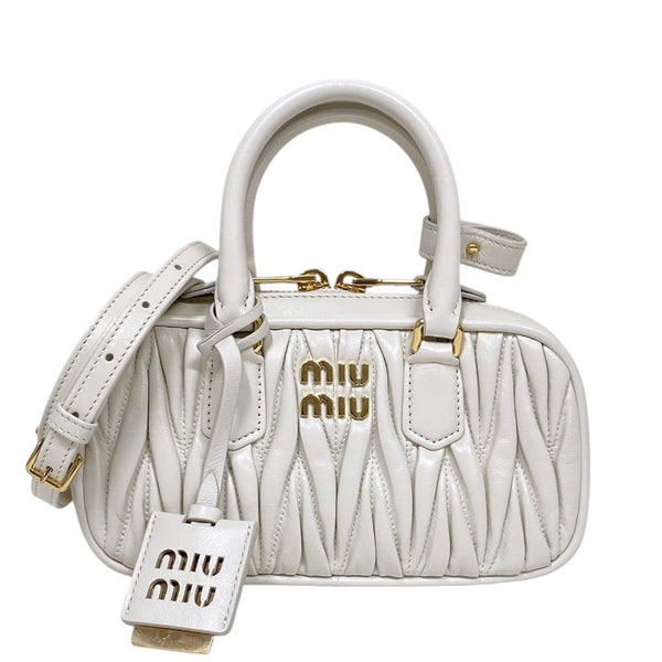 ミュウミュウ miu miu アルカディ マテラッセレザーバッグ 5BB142 アイボリー レディース ハンドバッグ ショルダーバッグ