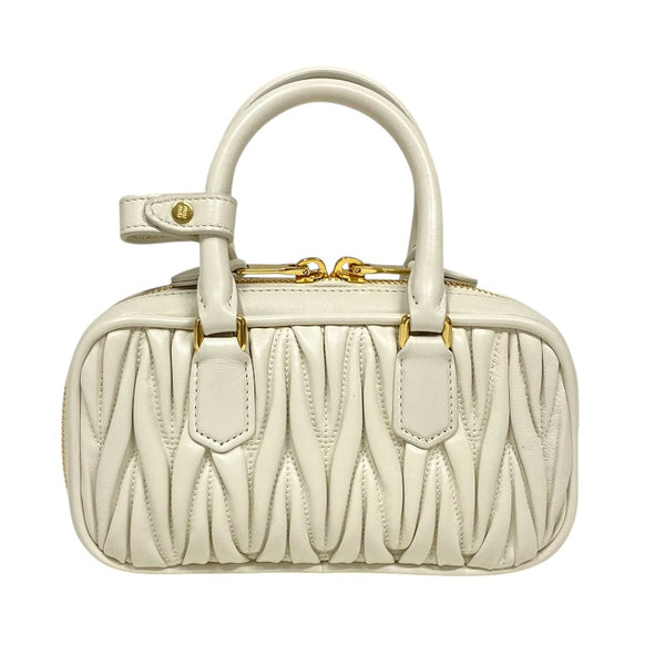 ミュウミュウ miu miu アルカディ マテラッセレザーバッグ 5BB142 アイボリー レディース ハンドバッグ ショルダーバッグ