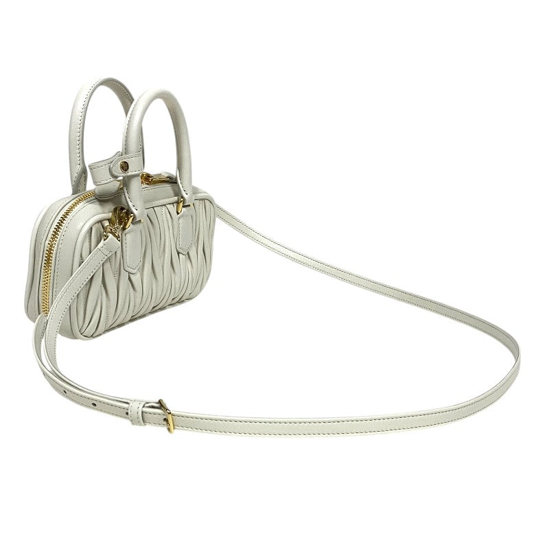 ミュウミュウ miu miu アルカディ マテラッセレザーバッグ 5BB142 アイボリー レディース ハンドバッグ ショルダーバッグ