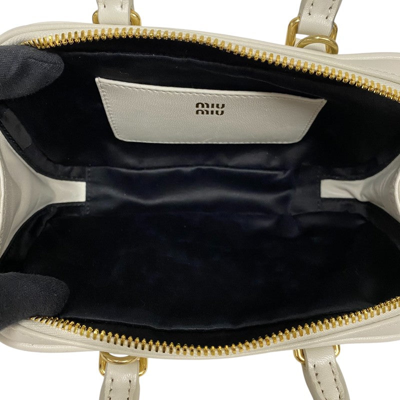 ミュウミュウ miu miu アルカディ マテラッセレザーバッグ 5BB142 アイボリー レディース ハンドバッグ ショルダーバッグ