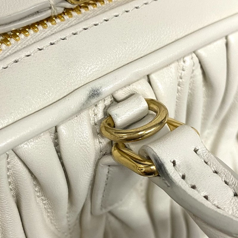 ミュウミュウ miu miu アルカディ マテラッセレザーバッグ 5BB142 アイボリー レディース ハンドバッグ ショルダーバッグ