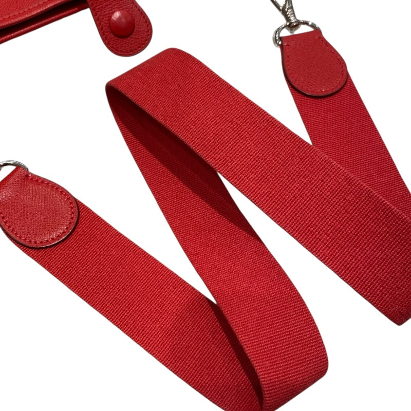 エルメス HERMES エヴリン1PM □H刻 ルージュカザック エプソン レディース ショルダーバッグ