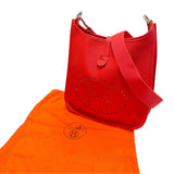 エルメス HERMES エヴリン1PM □H刻 ルージュカザック エプソン レディース ショルダーバッグ