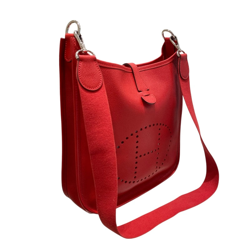エルメス HERMES エヴリン1PM □H刻 ルージュカザック エプソン レディース ショルダーバッグ