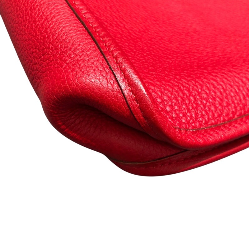 エルメス HERMES エヴリン１　PM 刻印不鮮明 レッド　シルバー金具 トリヨン レディース ショルダーバッグ