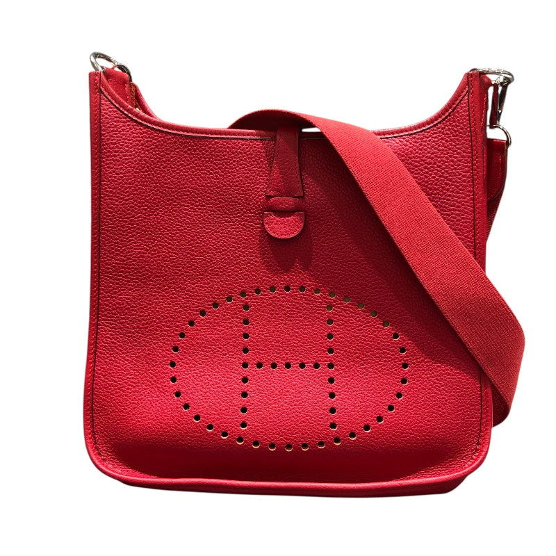 エルメス HERMES エヴリン１　PM 刻印不鮮明 レッド　シルバー金具 トリヨン レディース ショルダーバッグ