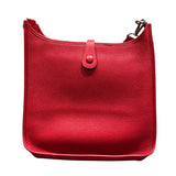エルメス HERMES エヴリン１　PM 刻印不鮮明 レッド　シルバー金具 トリヨン レディース ショルダーバッグ