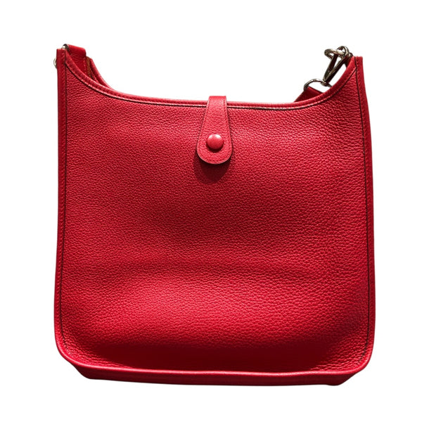 エルメス HERMES エヴリン１　PM 刻印不鮮明 レッド　シルバー金具 トリヨン レディース ショルダーバッグ