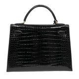 エルメス HERMES ケリー32 外縫い □C刻 ブラック ゴールド金具 ポロサスリセ レディース ハンドバッグ ショルダーバッグ