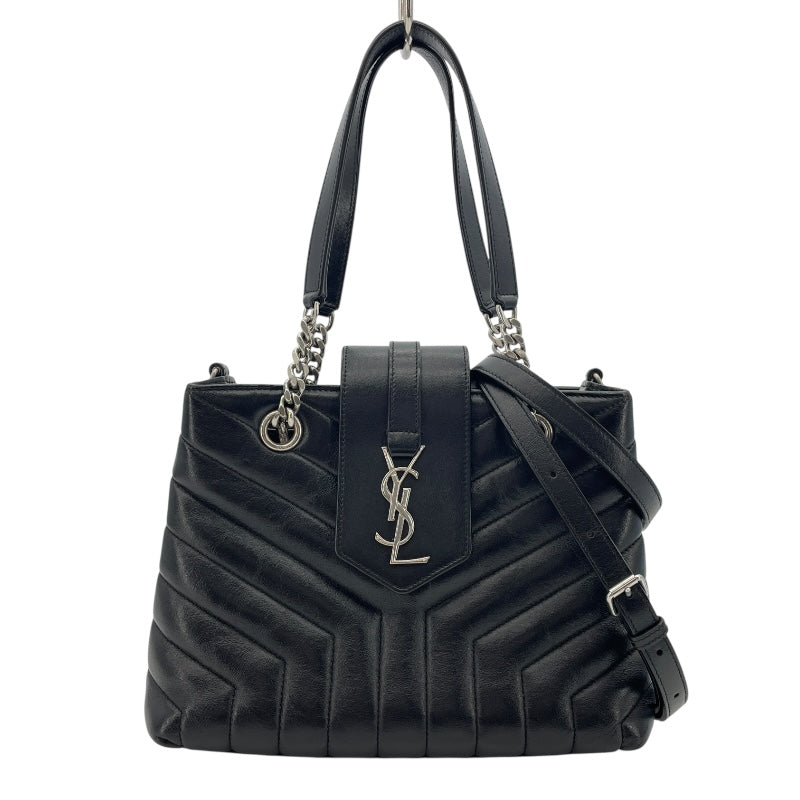 中古品・美品【SAINT LAURENT 】ロゴ フラップ サドルバッグ SAINT LAURENT サンローラン ハンドバッグ ショルダーバッグ