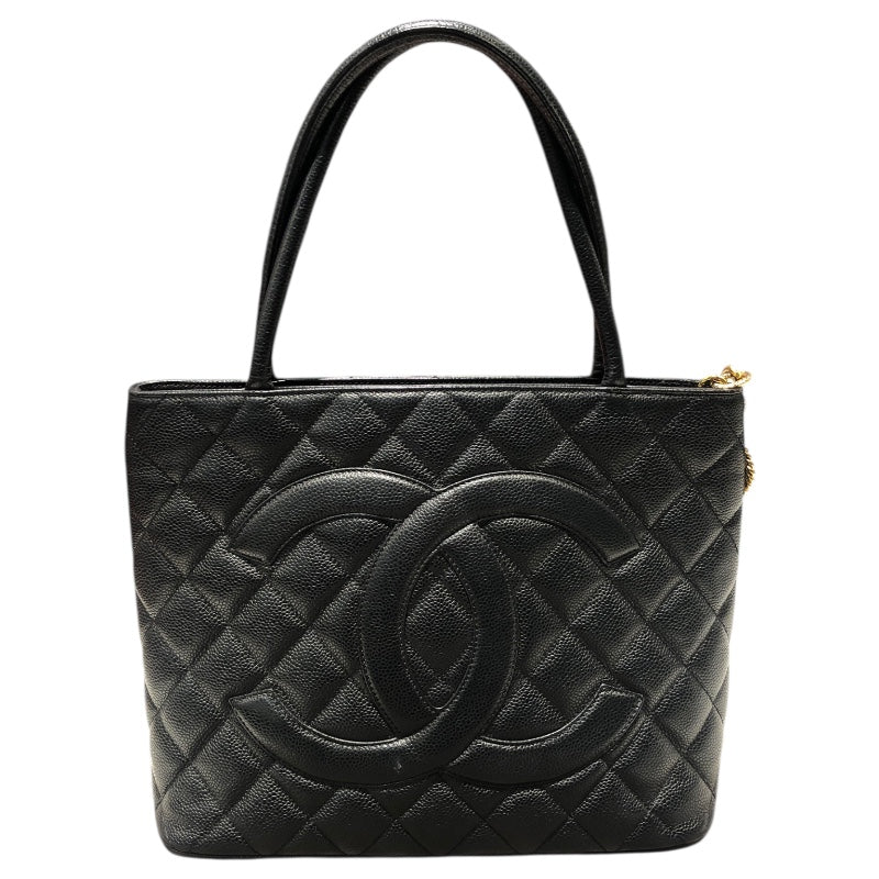 シャネル CHANEL 復刻トート A01804 ブラック キャビアスキン レディース ハンドバッグ