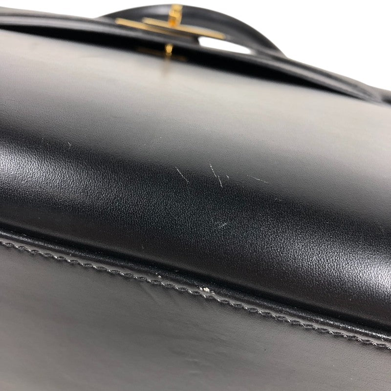 エルメス HERMES ケリー32 外縫い □C刻 ブラック ゴールド金具 ボックスカーフ レディース ハンドバッグ