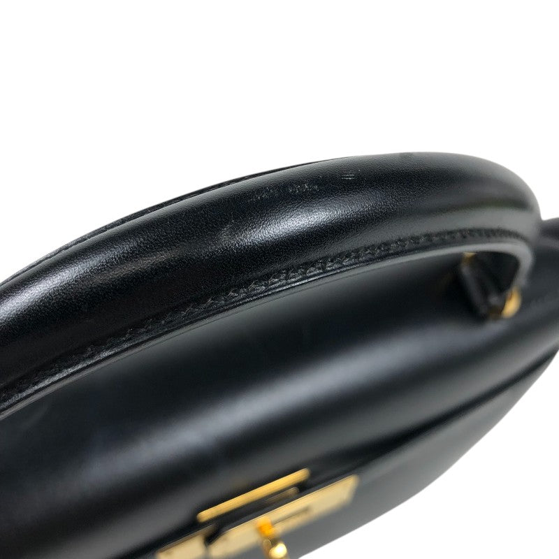 エルメス HERMES ケリー32 外縫い □C刻 ブラック ゴールド金具 ボックスカーフ レディース ハンドバッグ