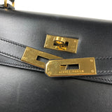 エルメス HERMES ケリー32 外縫い □C刻 ブラック ゴールド金具 ボックスカーフ レディース ハンドバッグ