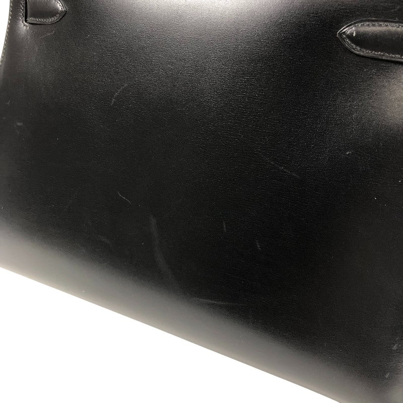エルメス HERMES ケリー32 外縫い □C刻 ブラック ゴールド金具 ボックスカーフ レディース ハンドバッグ