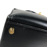 エルメス HERMES ケリー32 外縫い □C刻 ブラック ゴールド金具 ボックスカーフ レディース ハンドバッグ