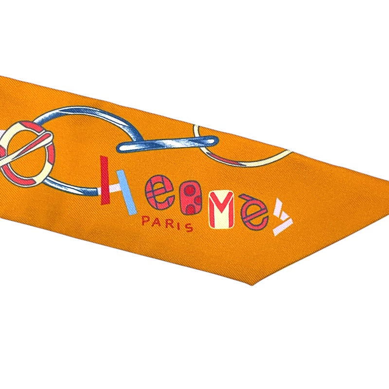 エルメス HERMES ツイリー DO RE BOUCLES イエロー シルク100％ レディース スカーフ