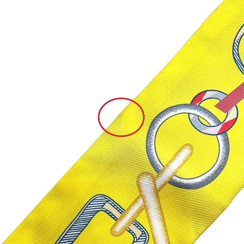 エルメス HERMES ツイリー DO RE BOUCLES イエロー シルク100％ レディース スカーフ
