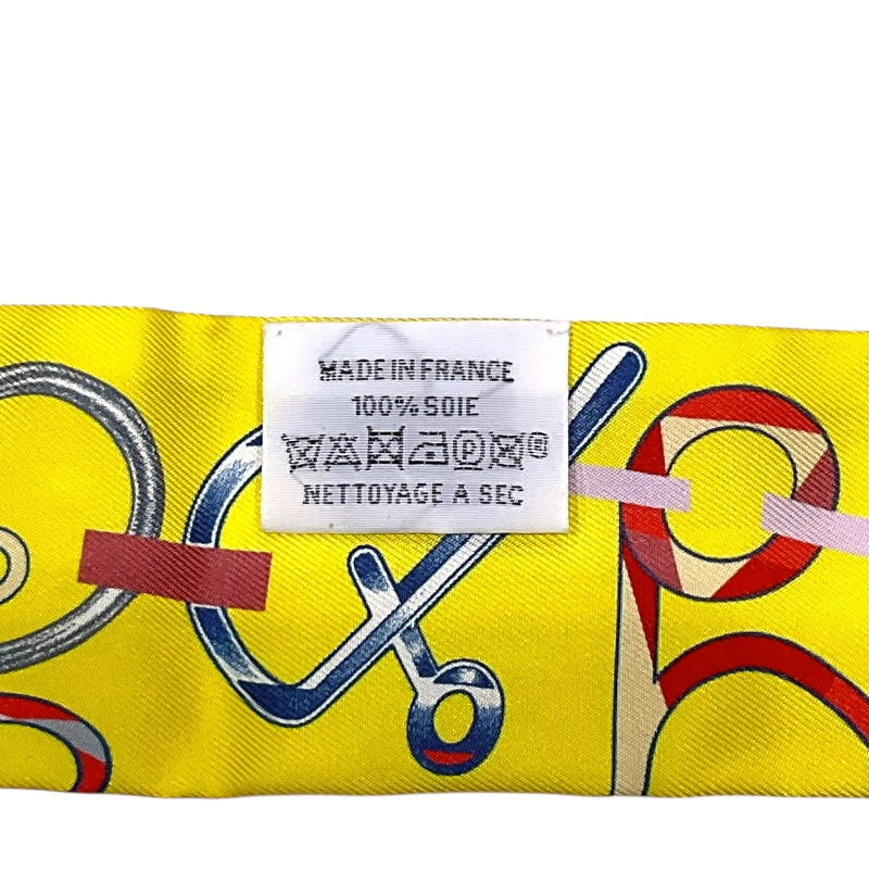 エルメス HERMES ツイリー DO RE BOUCLES イエロー シルク100％ レディース スカーフ