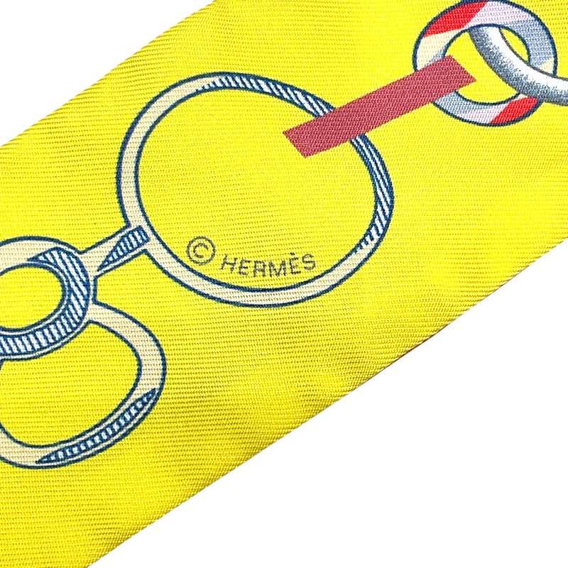 エルメス HERMES ツイリー DO RE BOUCLES イエロー シルク100％ レディース スカーフ