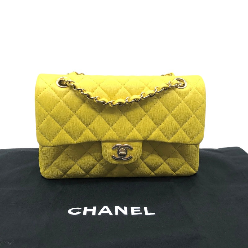 シャネル CHANEL マトラッセ23 A01113 イエロー　ゴールド金具 キャビア レディース ショルダーバッグ