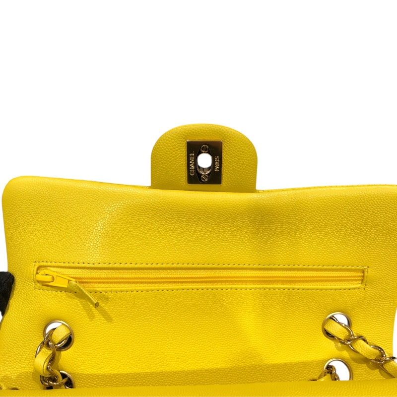 シャネル CHANEL マトラッセ23 A01113 イエロー　ゴールド金具 キャビア レディース ショルダーバッグ