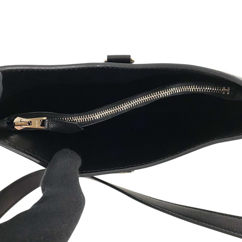 エルメス HERMES トリムデュオ24 Y刻 ブラック シルバー金具 エヴァーグレイン レディース ショルダーバッグ