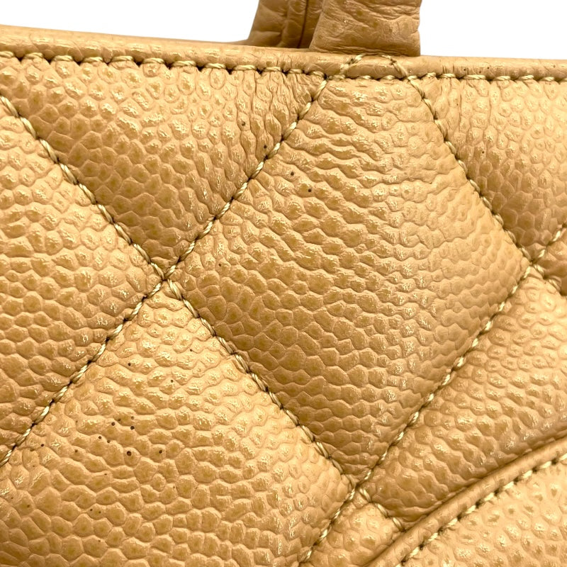 シャネル CHANEL 復刻トート A01804  7番台 ベージュ キャビアスキン レディース ハンドバッグ