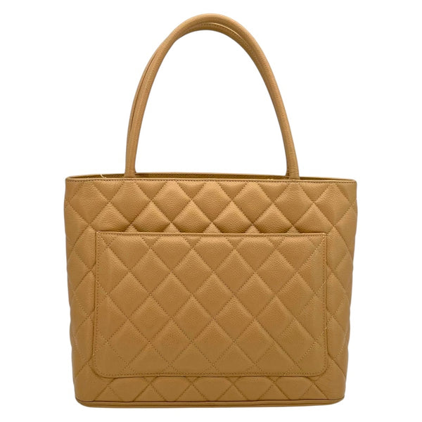 シャネル CHANEL 復刻トート A01804  7番台 ベージュ キャビアスキン レディース ハンドバッグ
