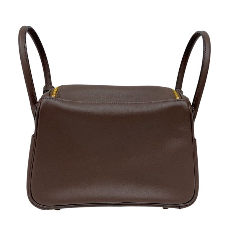エルメス HERMES リンディ26 ヴェルソ W刻 モカ×ニューブルージーン ゴールド金具 スイフト レディース ショルダーバッグ