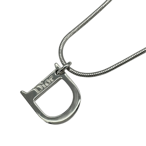 クリスチャン・ディオール Christian Dior Dモチーフネックレス シルバー メタル アクセサリー