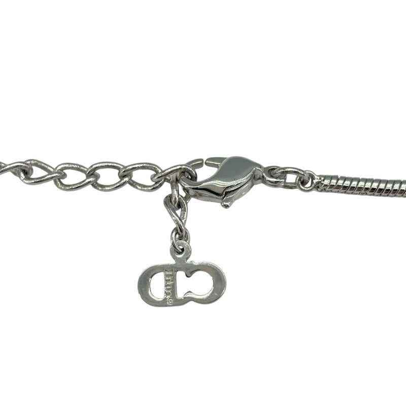 クリスチャン・ディオール Christian Dior Dモチーフネックレス シルバー メタル アクセサリー