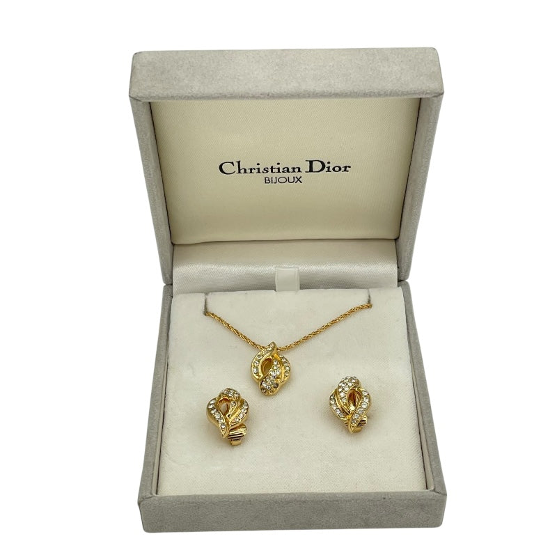 クリスチャン・ディオール Christian Dior ネックレス＆イヤリングセット ゴールド メタル アクセサリー