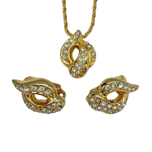 クリスチャン・ディオール Christian Dior ネックレス＆イヤリングセット ゴールド メタル アクセサリー