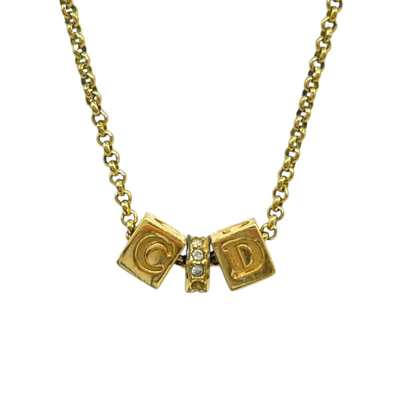 クリスチャン・ディオール Christian Dior CDロゴネックレス ゴールド メタル アクセサリー